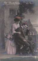 Alt Heidelberg Wer Bin Ich German Romance Tinted Old Postcard