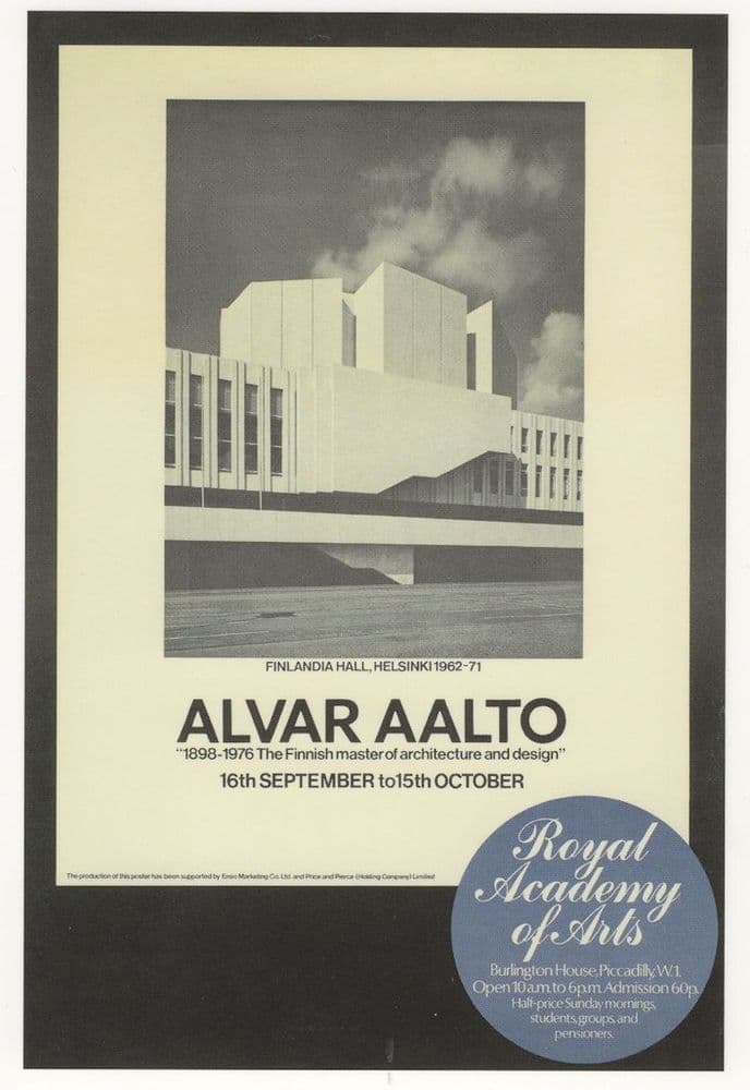 Alvar Aalto 1976 Finland Architecture Helsinki Painting Exhibition postcard