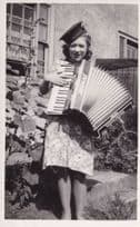 Alvari Accordion Bicycle Antique German Real Photo Postcard