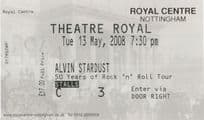 Alvin Stardust Glam Rock 2008 Nottingham Live Concert Ticket