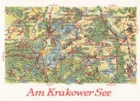 Am Krakower See Sea German Germany Transport Karte Map Postcard