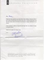 Amanda Barrie Folded Granada TV Coronation Street Hand Signed Letter