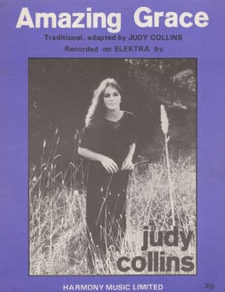 Amazing Grace Judy Collins Rare Blue Cover 1970s Sheet Music