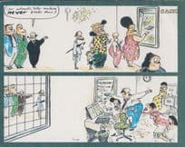 American Bank Cash Teller Machine Breaking Down Broken USA Comic Humour Postcard