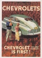 American Chevrolet Classic Car Vintage Advertising Poster Postcard