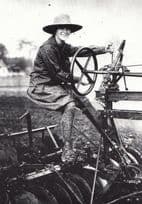 American Lady Farmer New York in WW1 Working Spinning Wheel Postcard