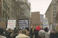 American Protest March Rally Street Procession Love Postcard