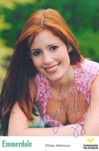 Amy Nuttall as Chloe Atkinson Emmerdale Hand Signed Cast Photo