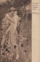 An Idyll Maurice Greiffenhagen Walker Art Gallery Antique Painting Postcard