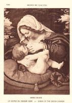 Andrea Solario The Virgin Of Green Cushion Museum De Louvres Painting Postcard