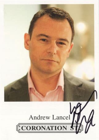 Andrew Lancel Coronation Street Hand Signed Cast Card Photo