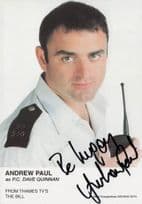 Andrew Paul as PC Dave Quinnan ITV The Bill Be Happy Hand Signed Photo