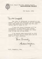 Andrew Wigram 1980s London Mayor Buckingham Palace Hand Signed Letter