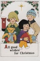 Andy Pandy at Christmas Postcard