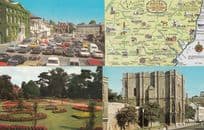 Angel Hill Crowded Car Park Abbey Gardens Gateway Map 4 Bury St Edmunds Postcard
