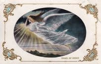Angel Of Peace Flying Glamour Old Remembrance Card Postcard