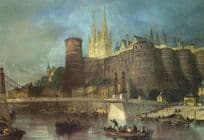 Angers France Antique Ship Boat 19th Century Painting Postcard