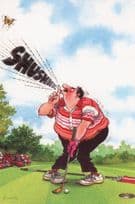 Angry Golfer Driving Range Noisy Butterfly Golfing Comic Postcard