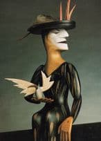 Angry Woman & Sacrificial Bird Wooded LGBT Model Eleanor Glover Postcard