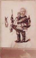 Animal Hunter Gun Rifle Comic Caricature Real Photo Old Postcard