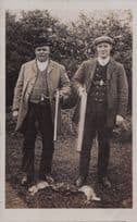 Animal Hunting Party Hunters Rabbits Guns Blood Sports Graphic RPC Postcard