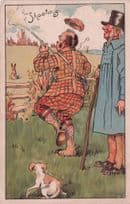 Animal Hunting Rifle Rabbit Shooting Old Hunter Comic Postcard