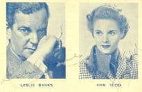 Ann Todd Leslie Banks DOUBLE Antique Hand Signed Photo