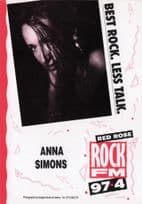 Anna Simons Rock & Heavy Metal FM Radio DJ Advertising Card