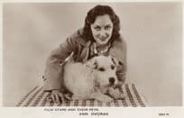 Anne Dvorak Hollywood Actress Film Stars & Their Pets Postcard