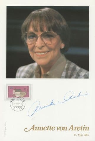 Annette Von Aretin Bavarian Quiz TV Show Hand Signed Photo