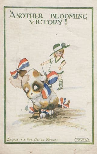 Another Blooming Victory Military Flanders Dog Old Comic Postcard