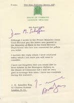 Anthony Berry MP Killed By IRA Hand Signed House Of Commons Letter