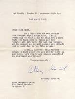 Anthony Kimmins OBE Film Director Antique Hand Signed Letter