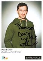 Anthony Quinn as Pete Barton Emmerdale Hand Signed Cast Photo