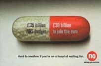 Anti Joining The Euro NHS Sent To Tony Blair Campaign Postcard