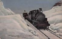 Anticona Train in Disaster Snow Old Peru Published Transport Postcard