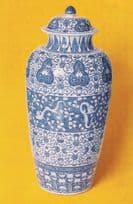 Antique 1700s Chinese China Dragoon Monumental Vase Postcard