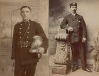 Antique 1900s Postman Uniform Real Photo Old Postcard & Fireman