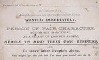 Antique Comedy Employment Advert Earn Little Money Postcard