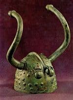 Antique Danish Bronze Helmet 800BC Denmark Postcard