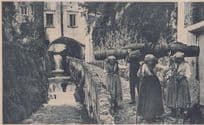 Antique French Church Funeral Burial Service in Gourdault 1910 Postcard