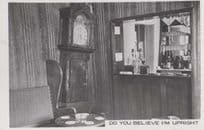 Antique Grandfather Clock Wobbling By Alcohol Bar Disaster Comic Humour Postcard