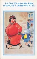 Antique Jug Stuck On Boys Head Doctor Disaster Accident Old Comic Postcard