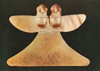 Antique Pectoral Sinu Culture Bogota Gold Museum Columbia Postcard