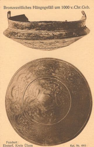 Antique Prehistoric Earthenware Plate German Hannover Museum Old Postcard