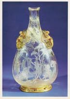 Antique Rock Crystal Bottle Gold Mounted Precious Stones Postcard