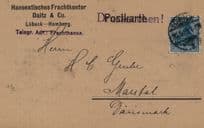 Antique Sailing Ship Freight Handling Hamburg Lubeck Germany 1921 Postcard