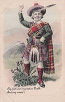 Antique Scottish Laughing Boy Complete Your Name Old Comic Postcard
