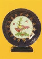 Antique Worcester China Plate Sevres Style Exotic Birds Postcard