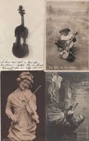 Antonio Stradivari 4x Violin Antique Music Postcard s